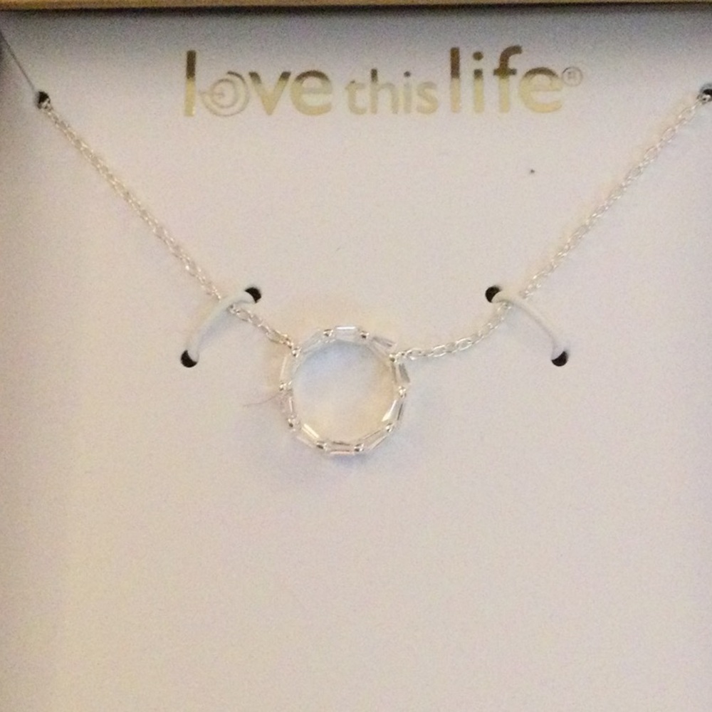 NWT Love This Life “Happiness” Silver Necklace